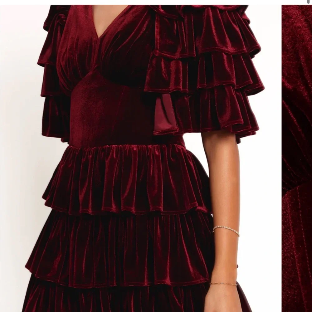 Petal & Pup Agnes Mini Skirt in Wine - Picture 3 of 10